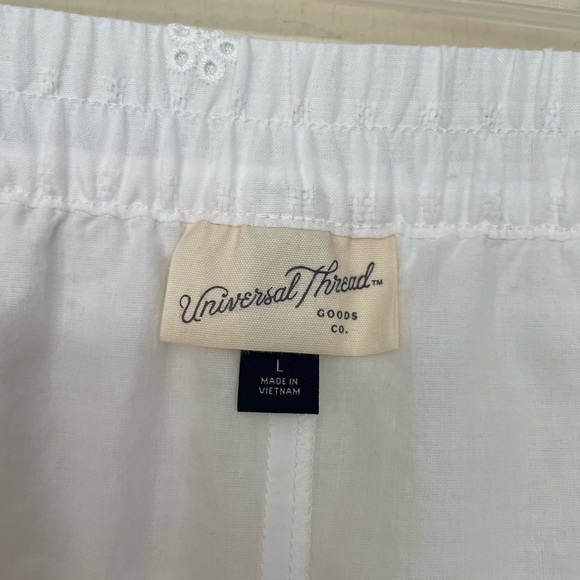 Universal Thread NWT Cotton Eyelit Mini Skirt White Flare Tiered ~ Size L - Picture 7 of 13